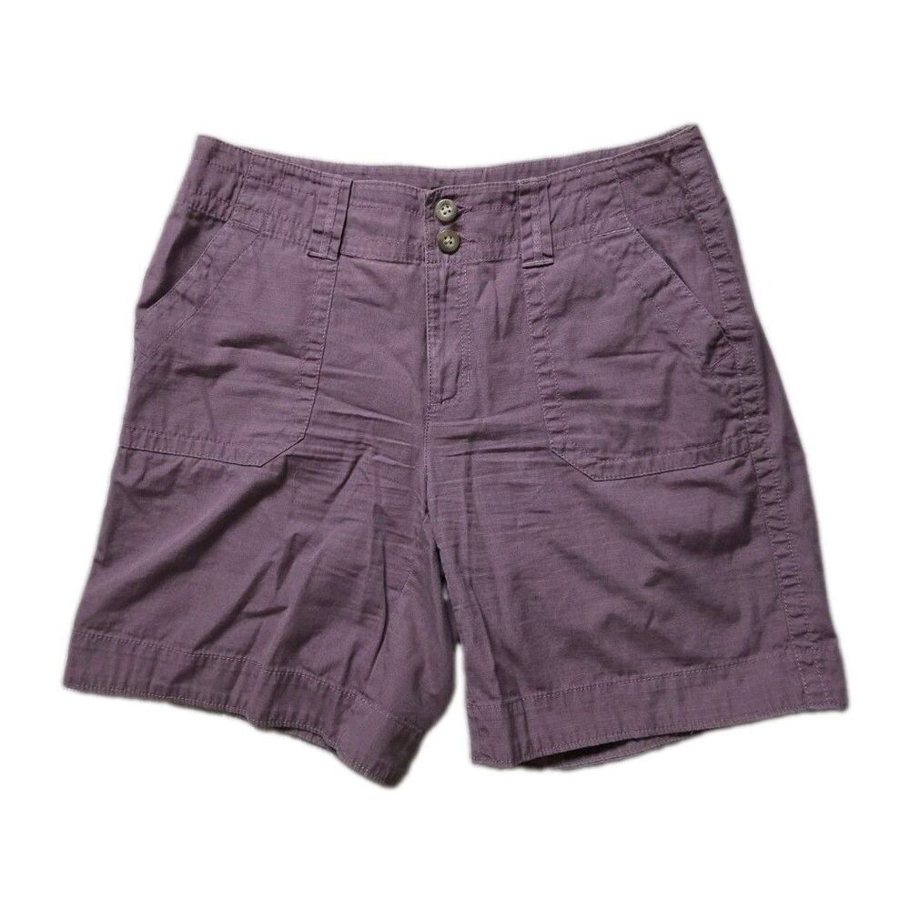 Eddie Bauer Purple Cotton Hiking Utility Shorts Gorpcore Ripstop Womens 10 EUC